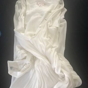 Sheer white dress button up to the waist size 16